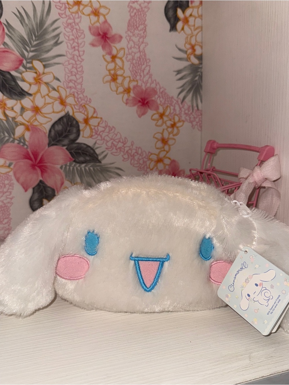 Sanrio Cinnamoroll Plush Cosmetic Pouch in White, Pink, Blue